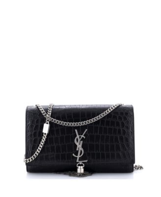 Medium Classic Monogram Tassel Crossbody Bag Embossed Leather