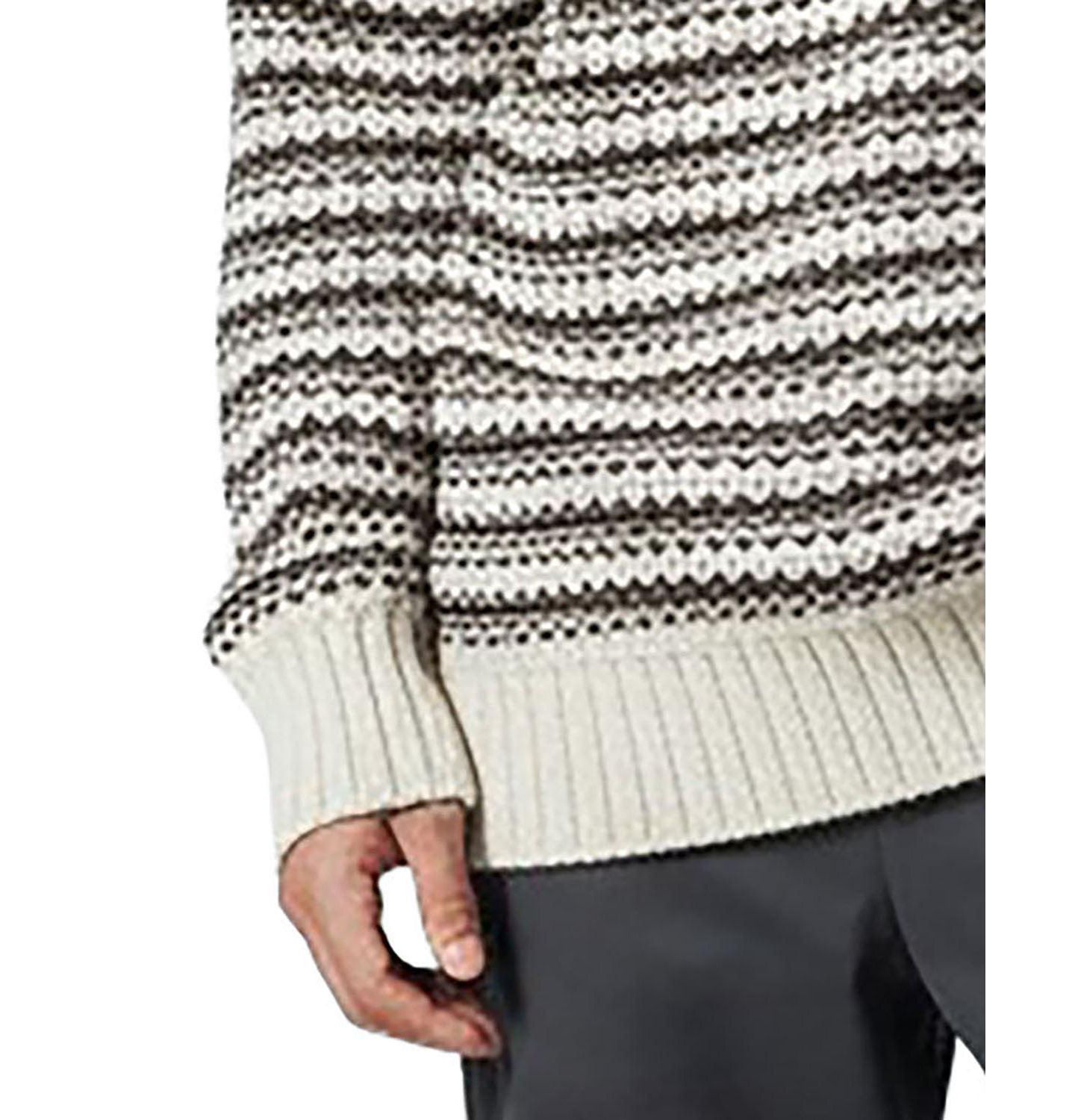 Мужской свитер Hope & Henry Organic Cotton Stripe, цвет: Шоколадный / Светло-коричневый — фото 3