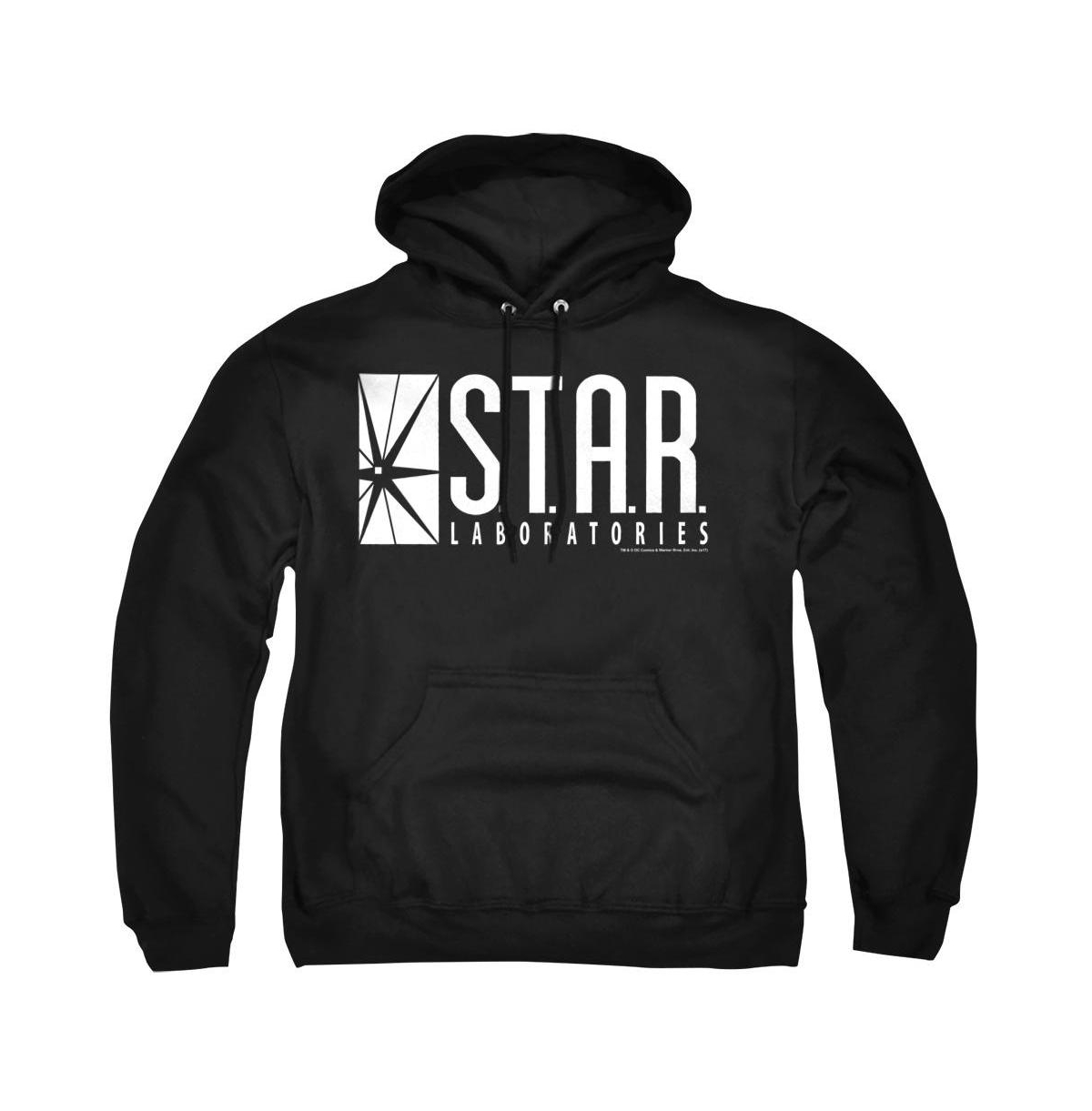 Flash Men's S.t.a.r. Labs Logo Graphic Kangaroo Pocket Pull-Over Hoodie - Black
