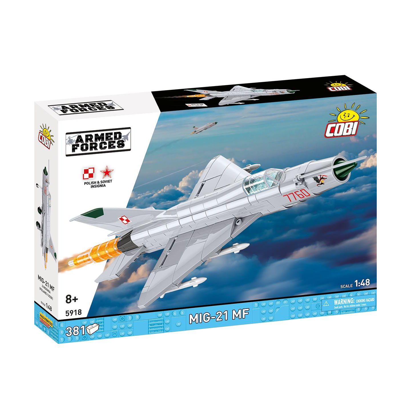 Детский конструктор COBI Armed Forces MiG-21 MF Polish and Soviet Markings 381-Piece Building Set, Ages 8+ — фото 1
