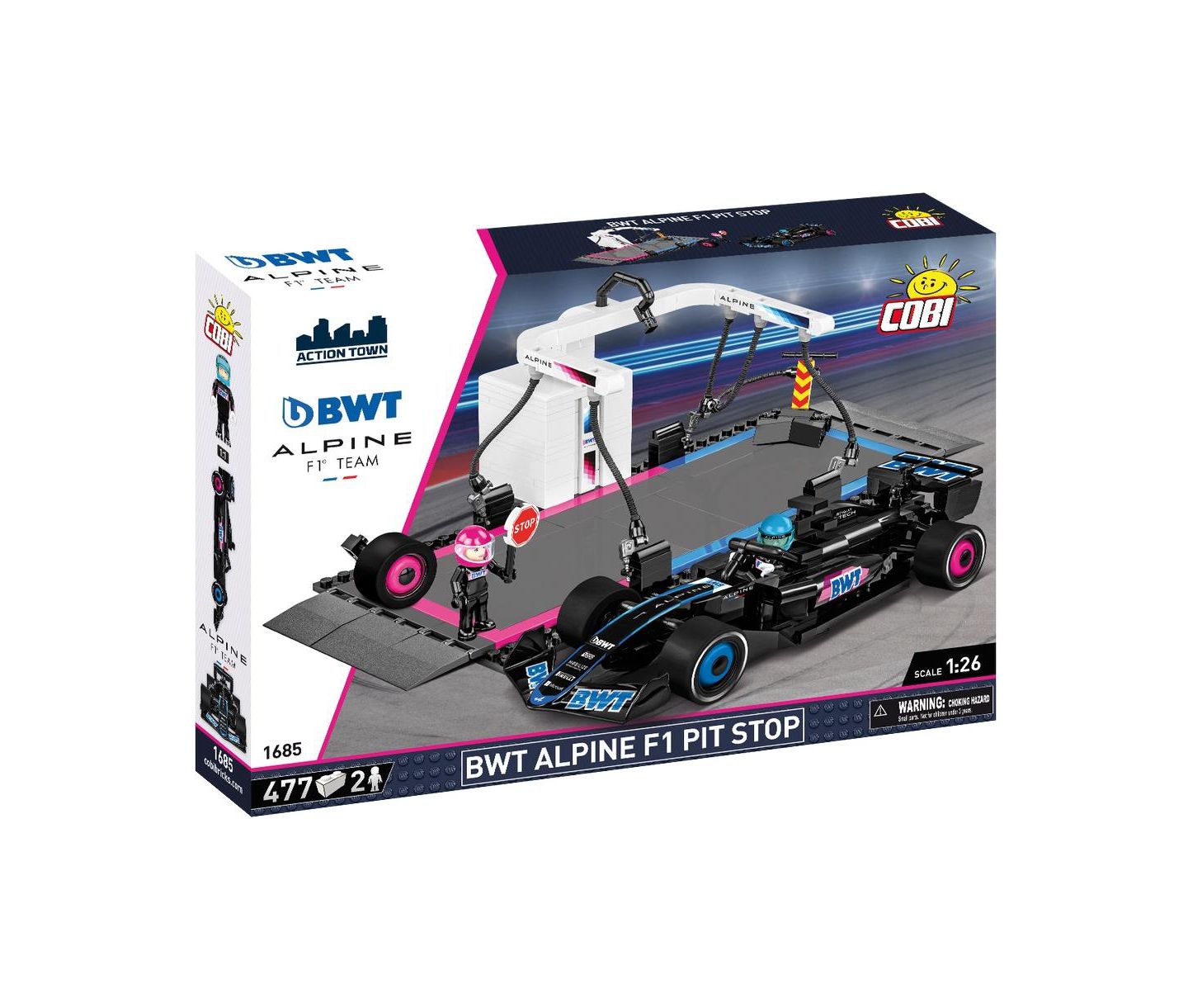 Детский конструктор COBI Action Town BWT Alpine F1 Pit Stop 477-Piece Building Set, Ages 8+ — фото 1