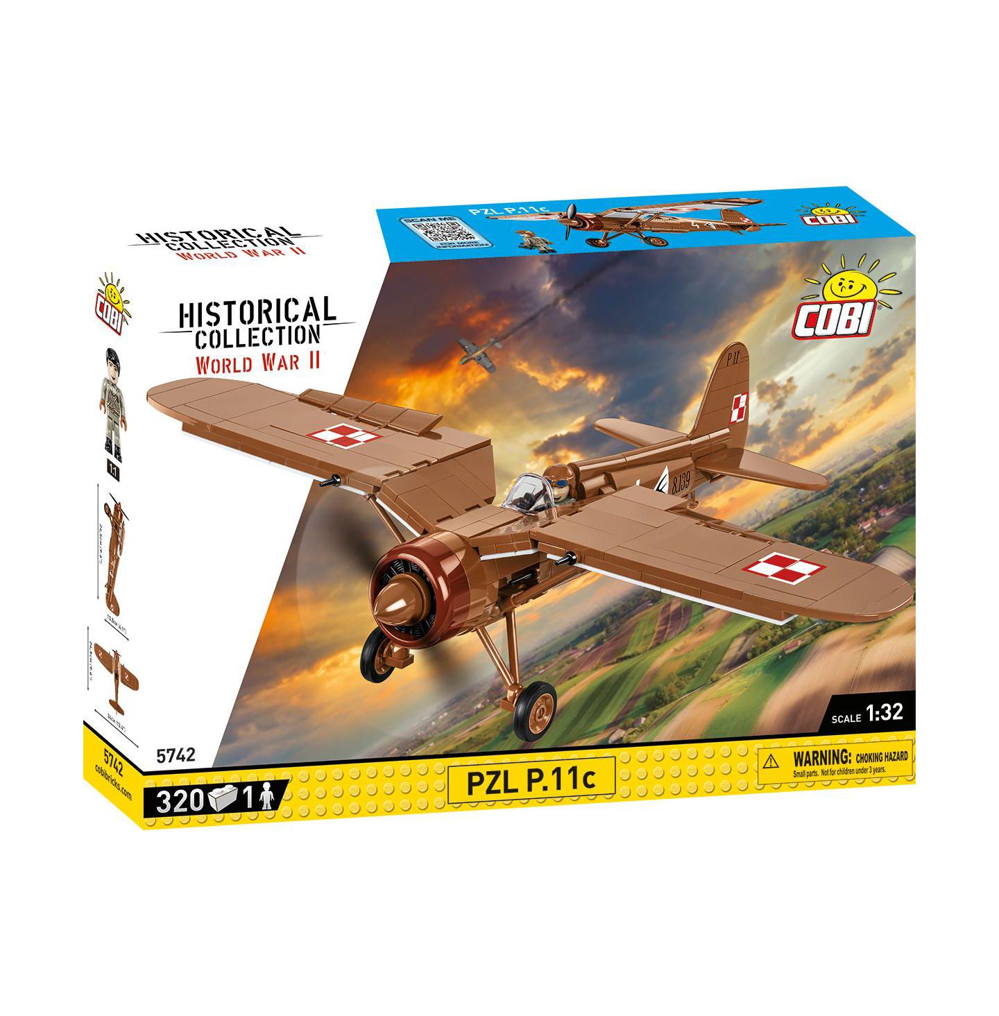Детский конструктор COBI Historical Collection Wwii Pzl P.11c 320-Piece Building Set, Ages 7+ — фото 3
