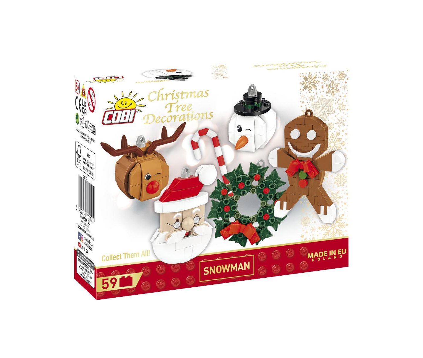 Детский конструктор COBI Christmas Snowman Ornament 59-Piece Building Set, Ages 5+ — фото 2