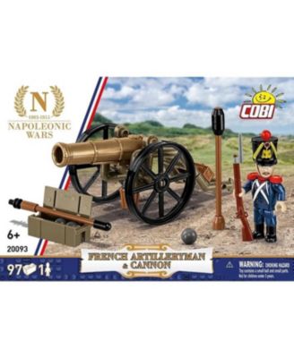 Napoleonic Wars French Artilleryman and Cannon 97-Piece Building Set, Ages 6+