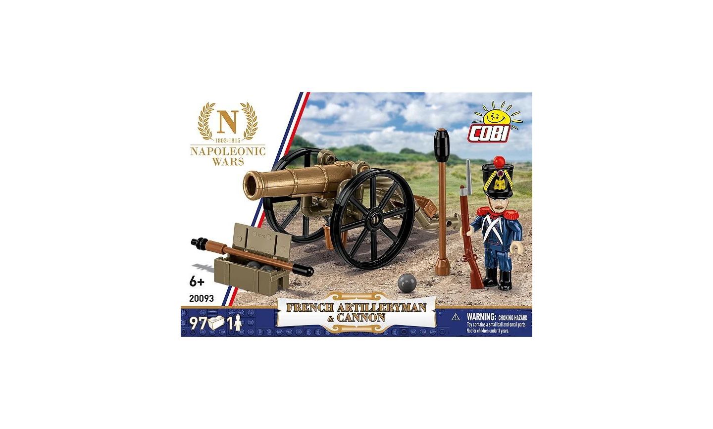 Детский конструктор COBI Napoleonic Wars French Artilleryman and Cannon 97-Piece Building Set, Ages 6+ — фото 1