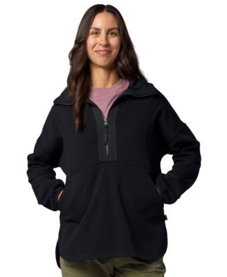 Women's Hideaway Plush Half-Zip Tunic-Length Fleece Hoodie
