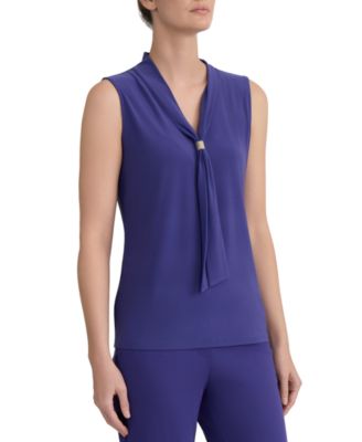 Women's Tie-Neck Sleeveless Blouse 
