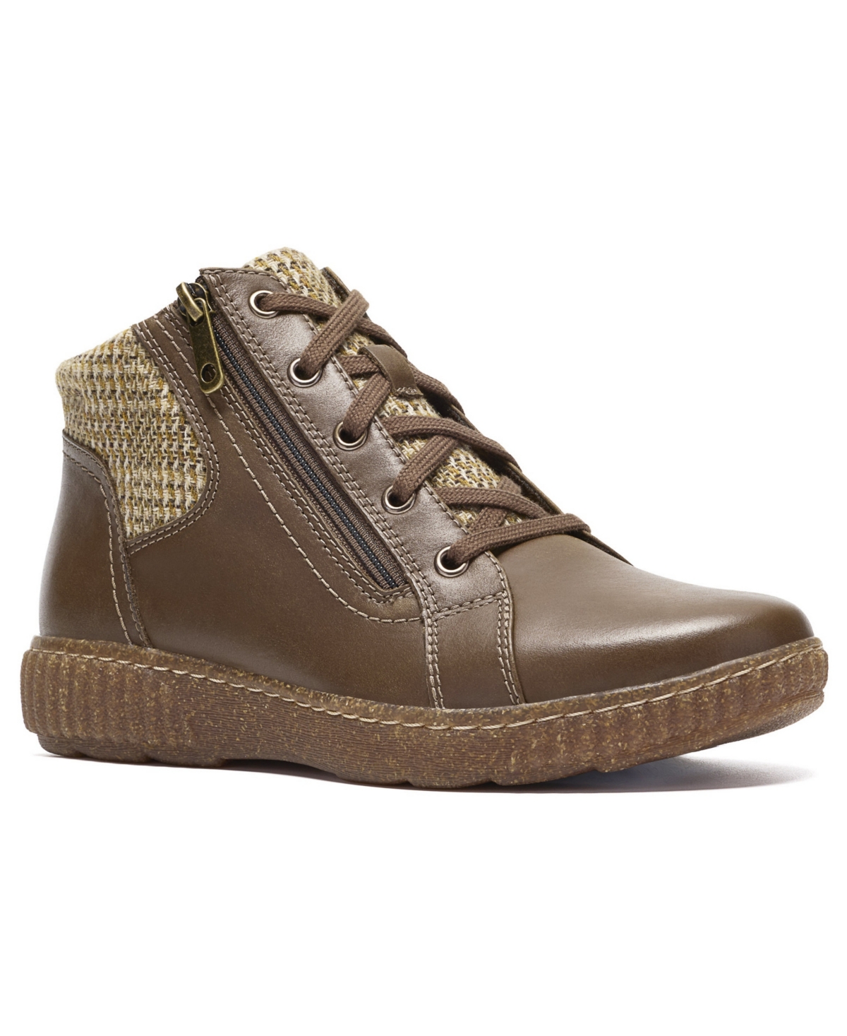 Clarks Women's Caroline Fiana Round Toe Booties In Mushroom Leather