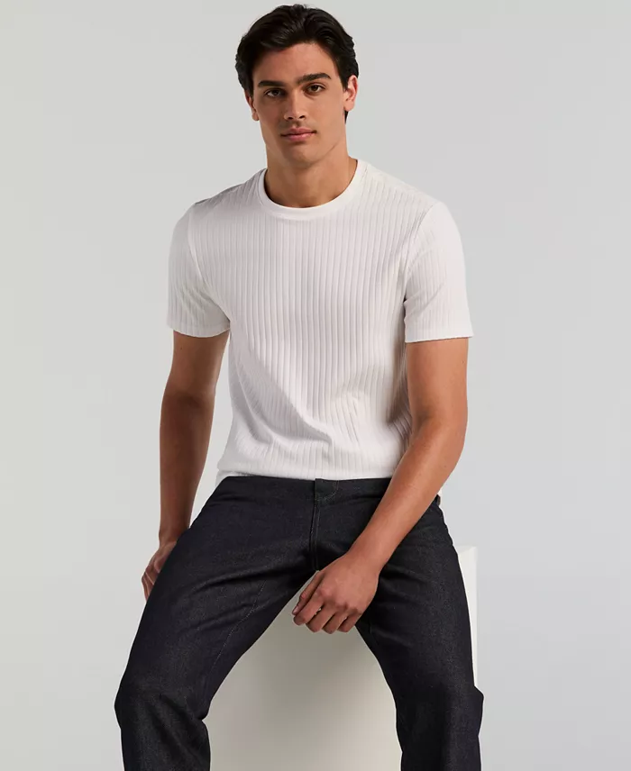 Men's Rib Knit Crew Neck T-Shirt - thumbnail 3