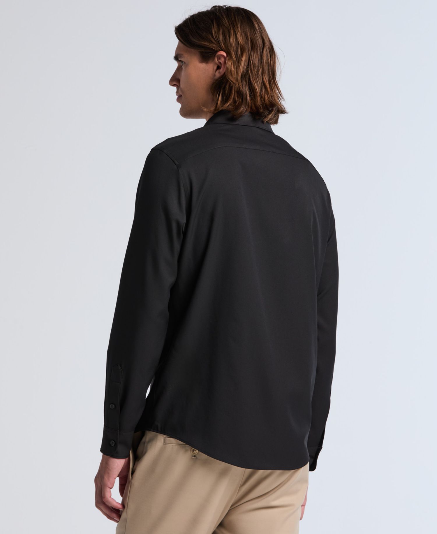 Men's Slim-Fit Stretch Solid Button-Down Twill Shirt