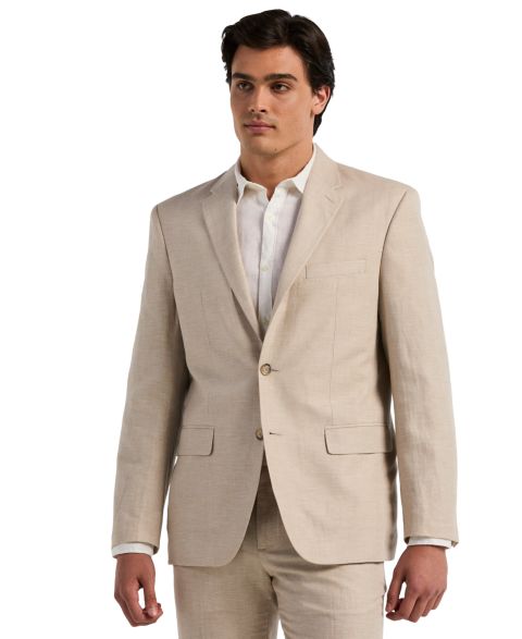Мужской пиджак Perry Ellis Herringbone Linen Blazer, цвет: Натуральный льняной