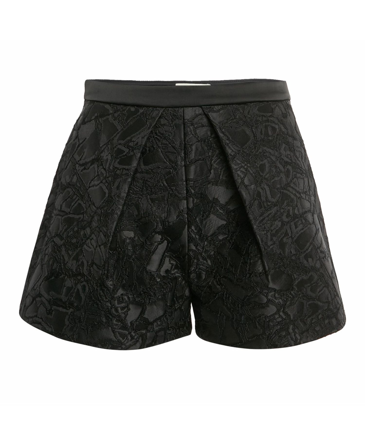 Women's Mid-Rise Jacquard Pleated Shorts, 7" Inseam