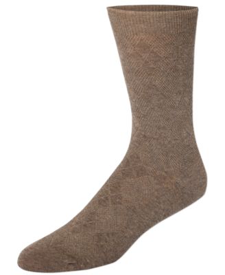 Men's Textured Argyle Dress Crew Socks