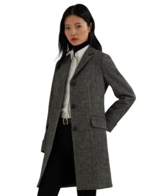 Petite Single-Breasted Wool-Blend Walker Coat