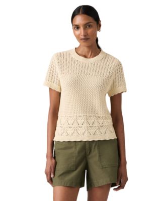 Women's Isabelle Crochet Short-Sleeve Sweater