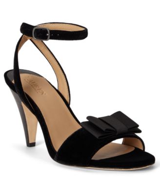Women's Gracy Bow-Trim Velvet Open Toe Sandals