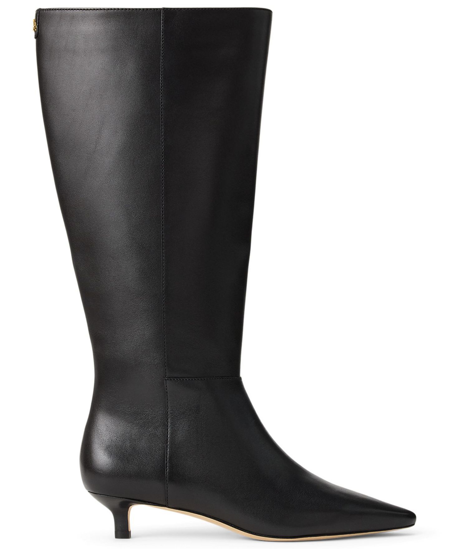 Женские ботинки Lauren Ralph Lauren Francesca Zipper Tall Boots, Regular & Wide Calf, цвет: Чёрный гладкий кожаный — фото 2