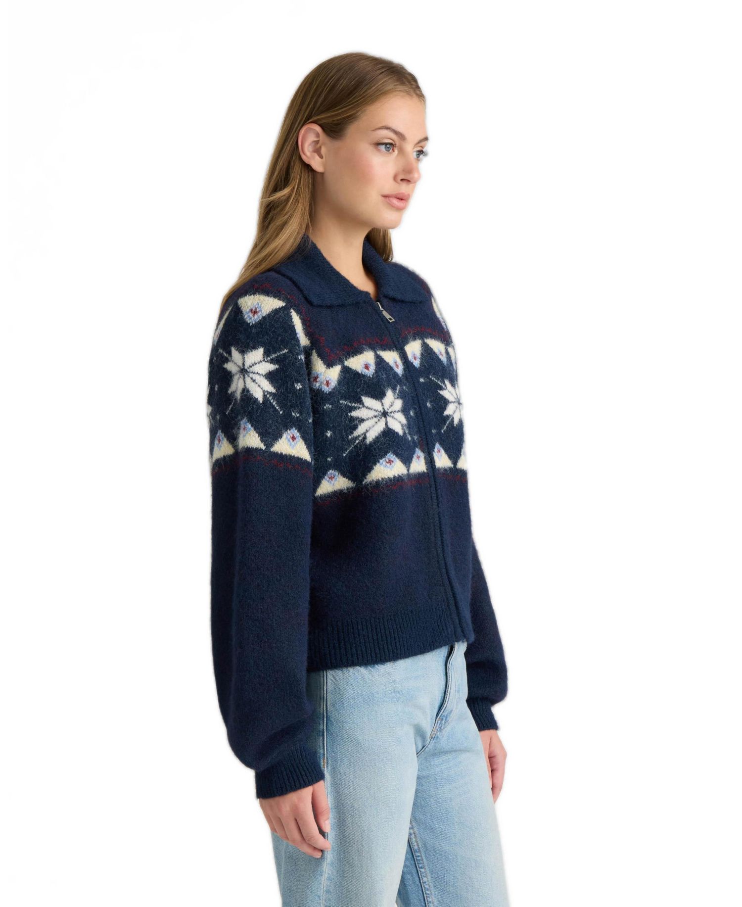 Women's Fair Isle Full-Zip Raglan-Sleeve Jacket