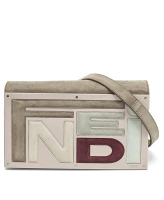 Women's Logo Suede and Plexiglass Clutch Bag