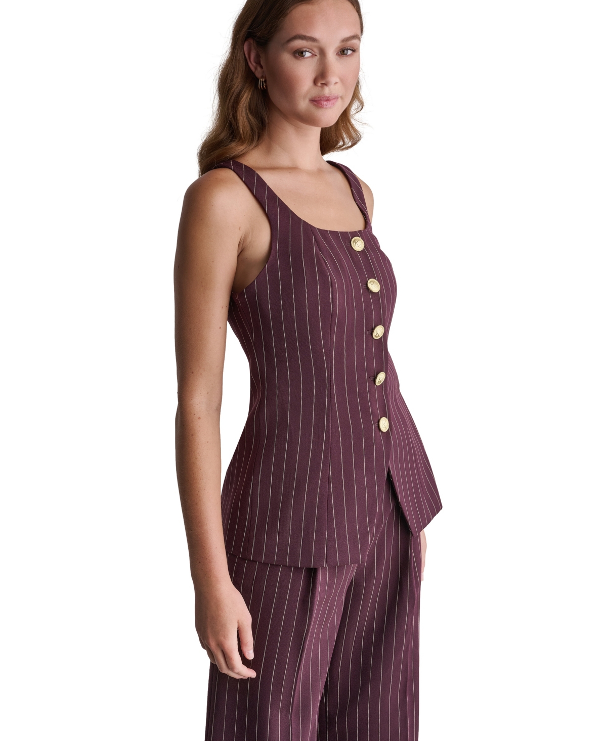 Bcbg Women's Pinstripe Square-Neck Vest