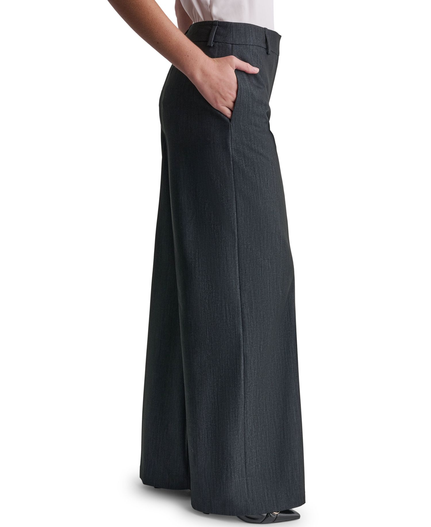 Women's Wide-Leg High-Rise Faux Denim Pants