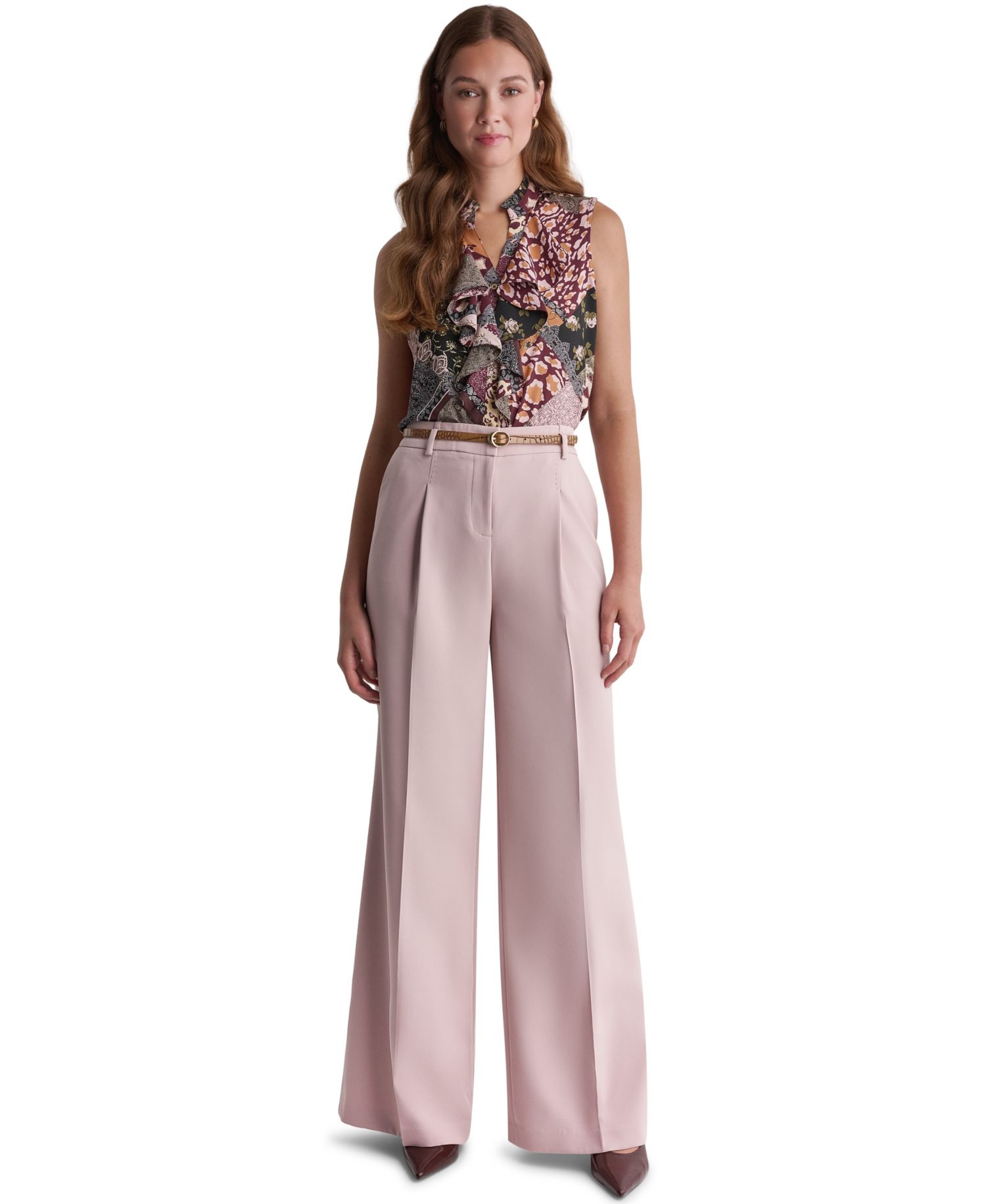 Women's Pleated Wide-Leg Pants