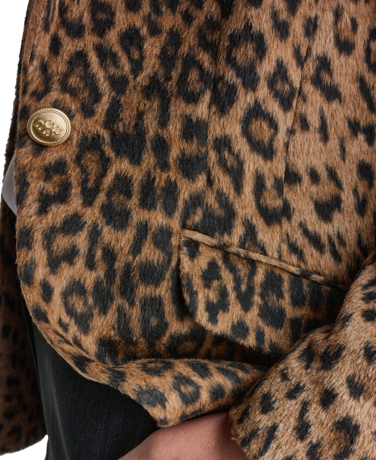 Women's Leopard-Print Shoulder-Padded Blazer