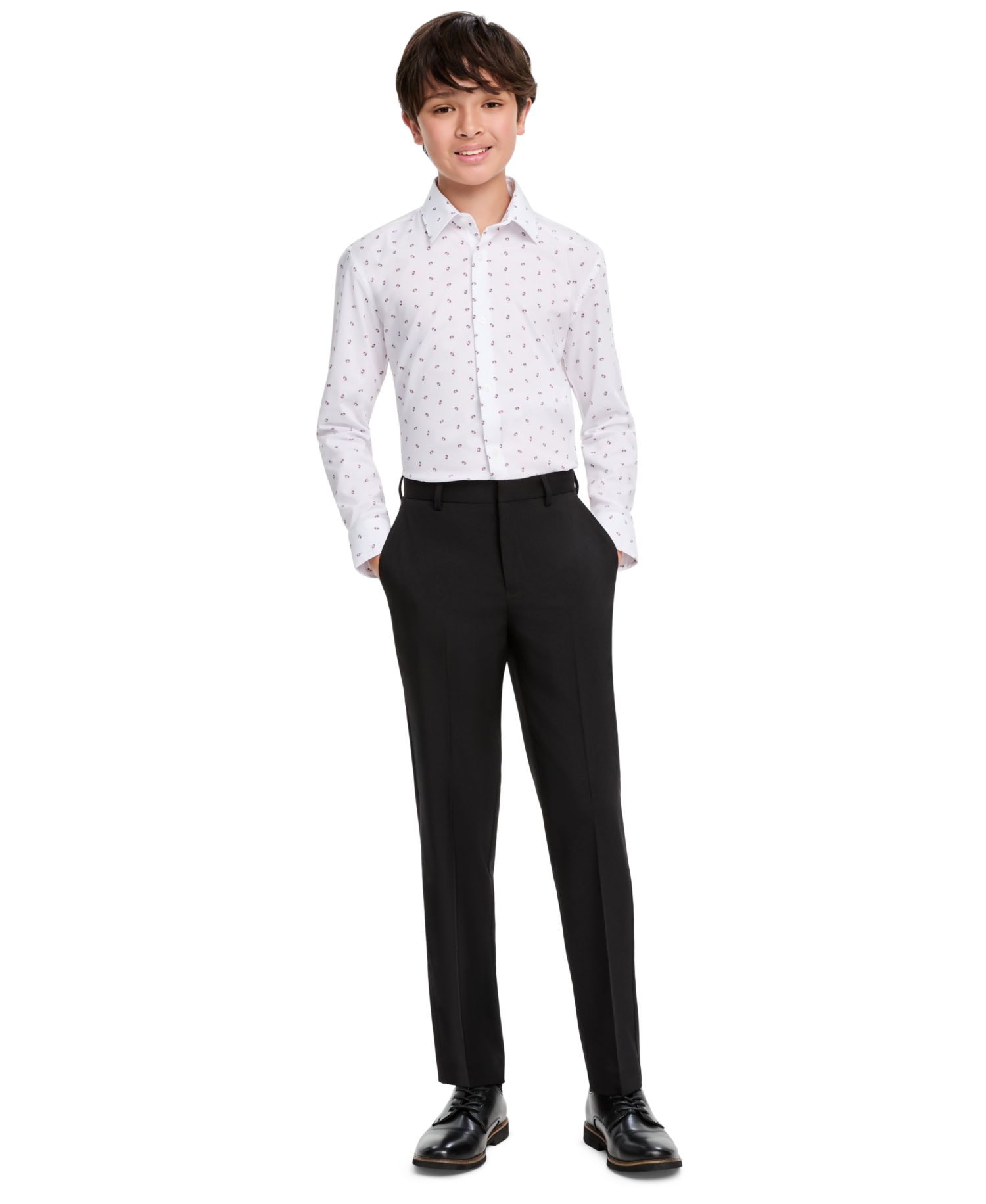 Boys' 4-20 Long-Sleeve Button-Front Spread-Collar Dress Shirt