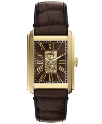 Men's Carraway Automatic Brown Croco Leather Watch 42mm