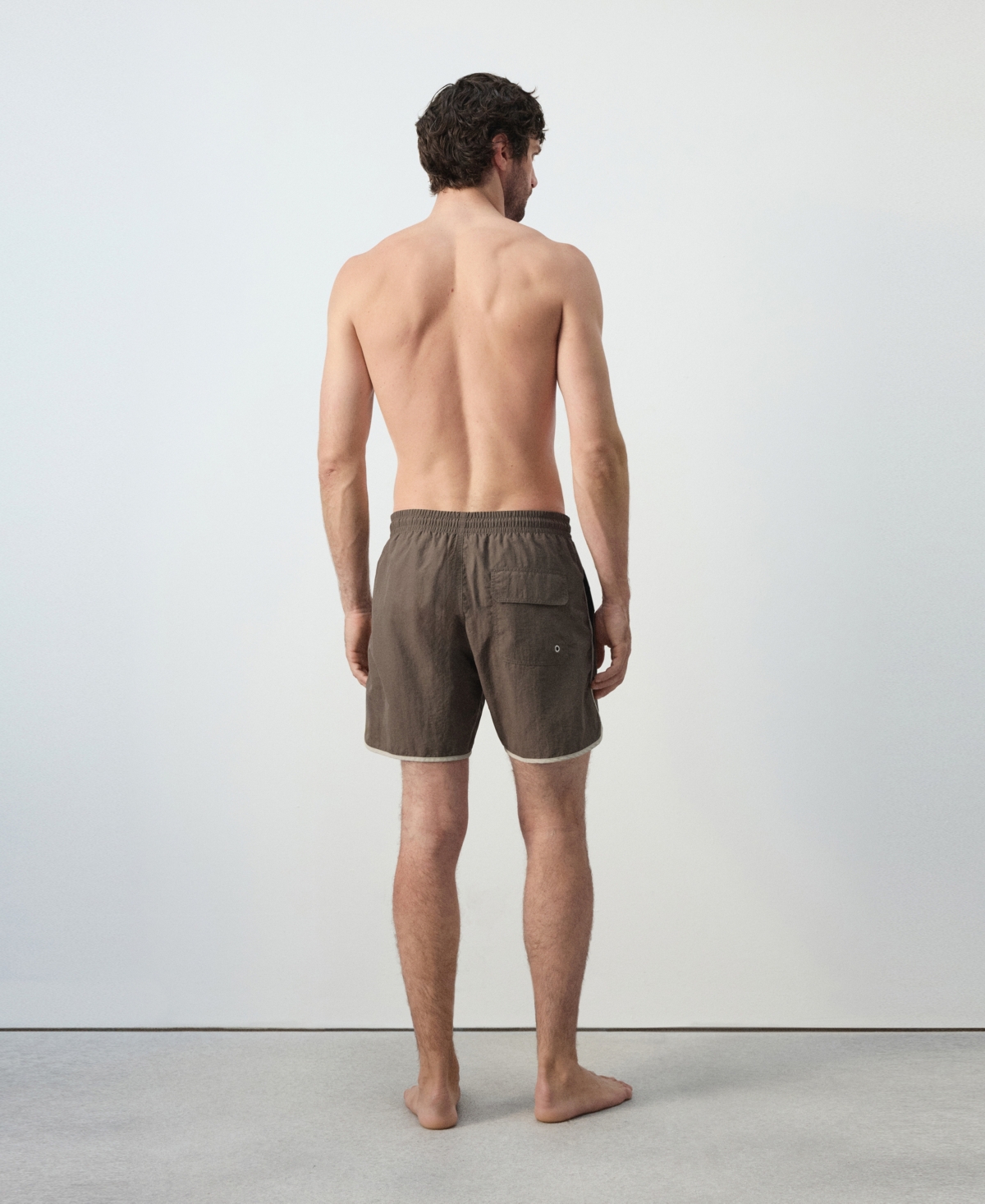 Mango Men's Basic Drawstring Straight-Fit Swim Trunks, 6.1" Inseam