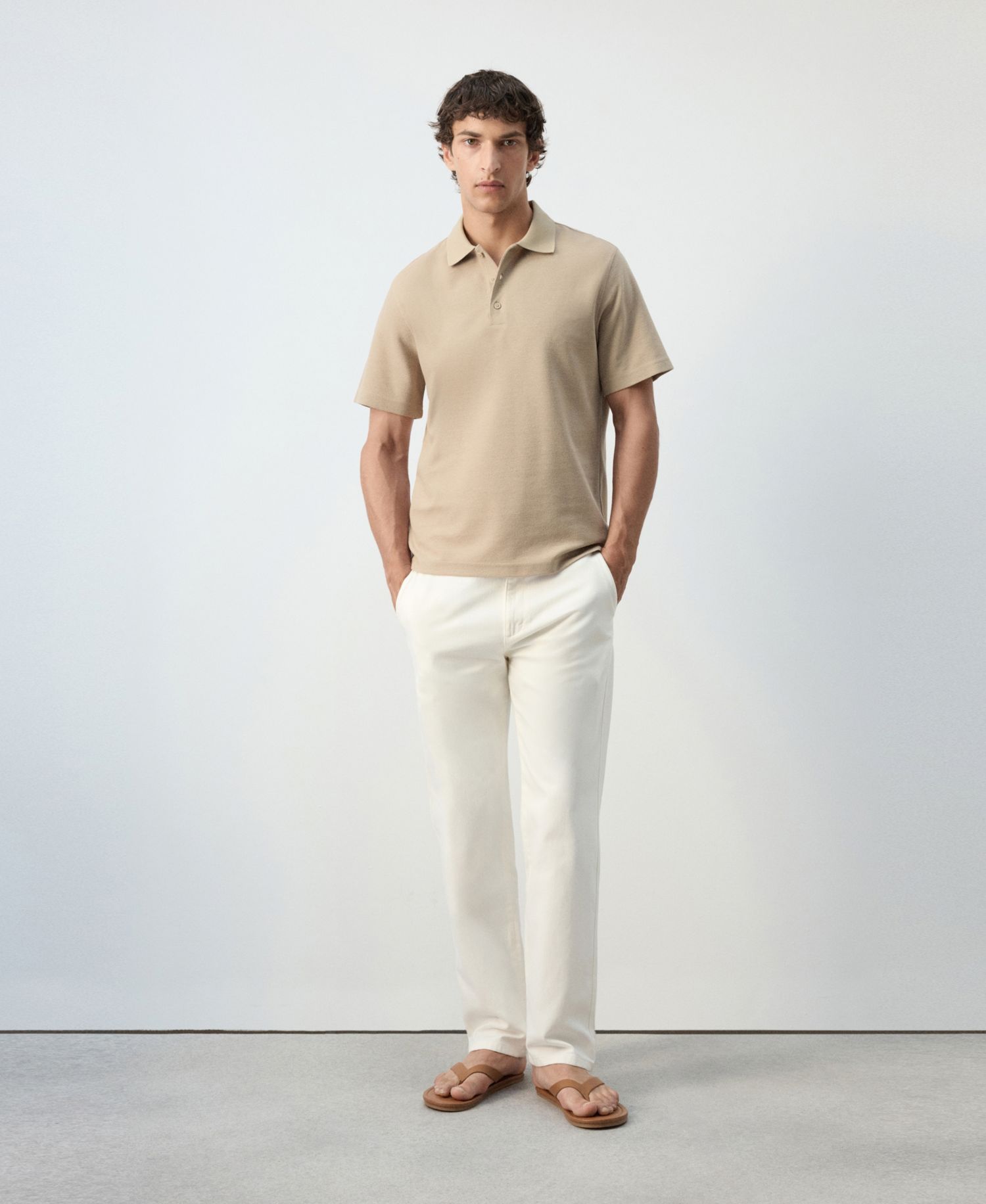 Men's Essentials Slim-Fit Pique Cotton-Blend Polo Shirt