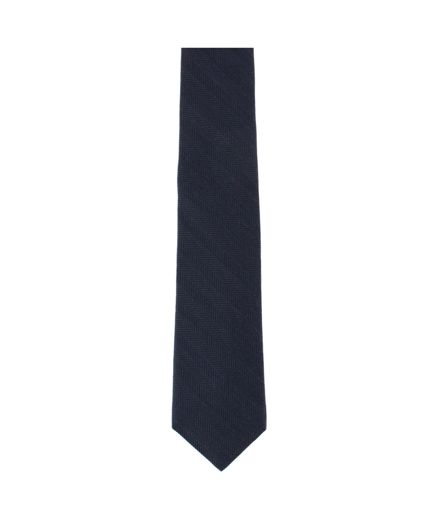 Men's Classy Herringbone Wool-Blend Slim Tie
