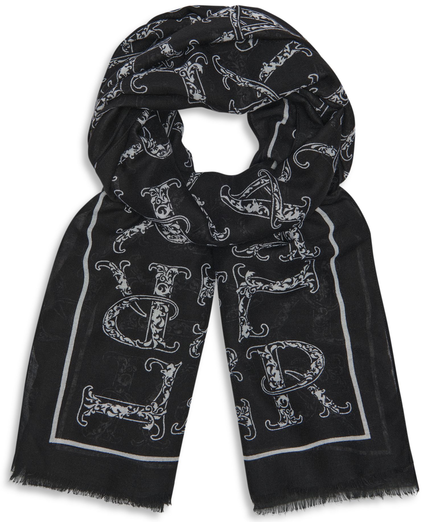 Oversized Baroque Letters Scarf