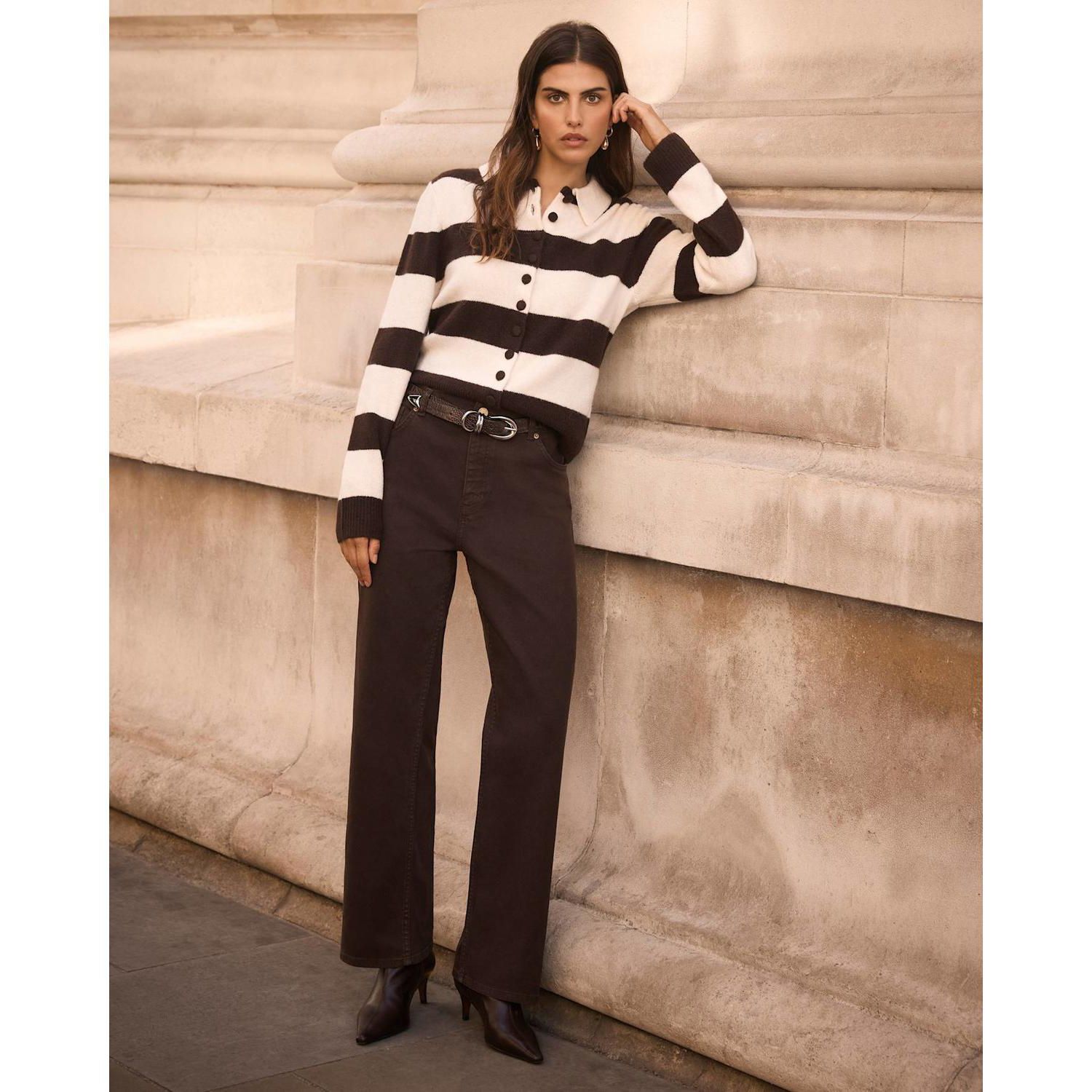 Women's Striped Knit Cardigan