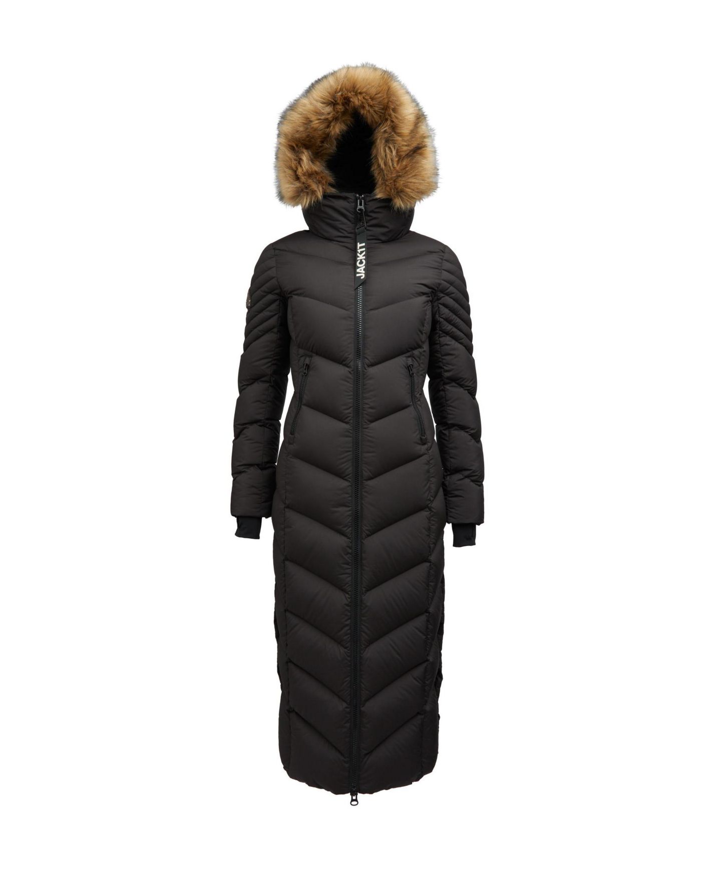 Женская куртка JACK1T High Neck Maxi Puffer, цвет: Чёрный / Натуральный — фото 5