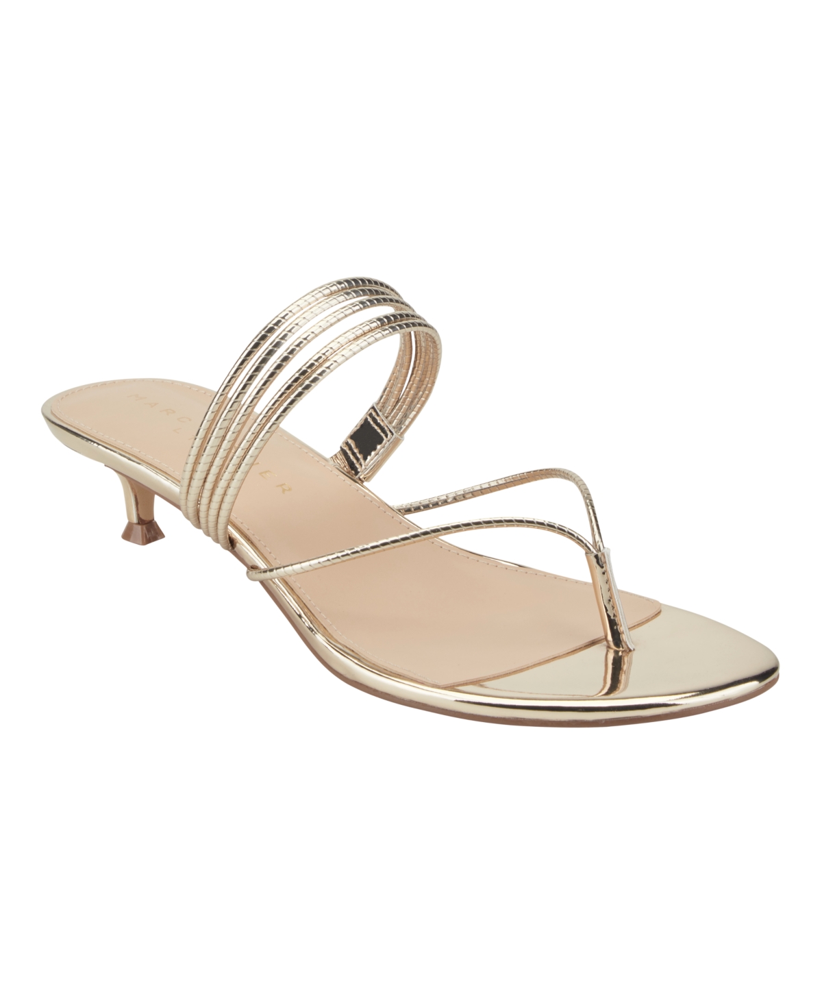 Marc Fisher Ltd Women's Alessi Kitten Heel Thong Sandals - Gold