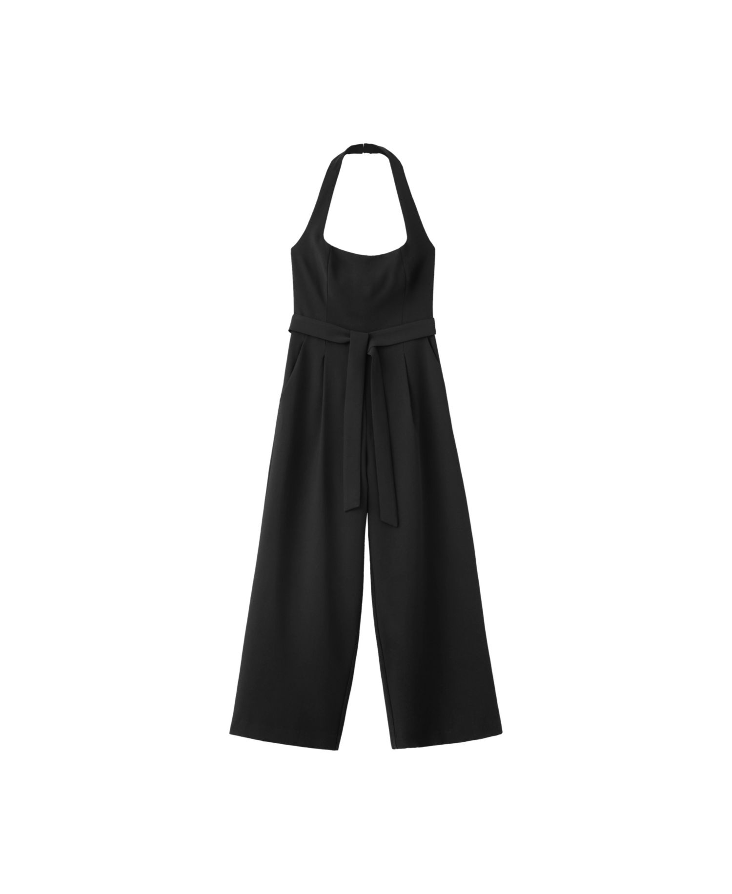Women's Halter-Neck Wide-Leg Sleeveless Jumpsuit