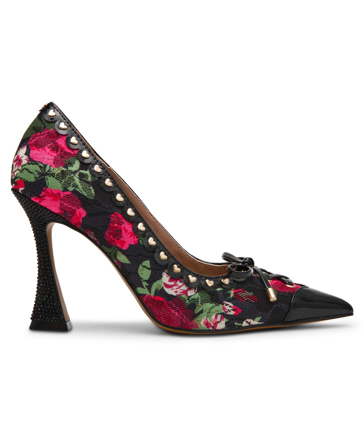 Женские туфли-лодочки Betsey Johnson Jovi с острым носом и бантом, цвет: Чёрный / Розовый — фото 2