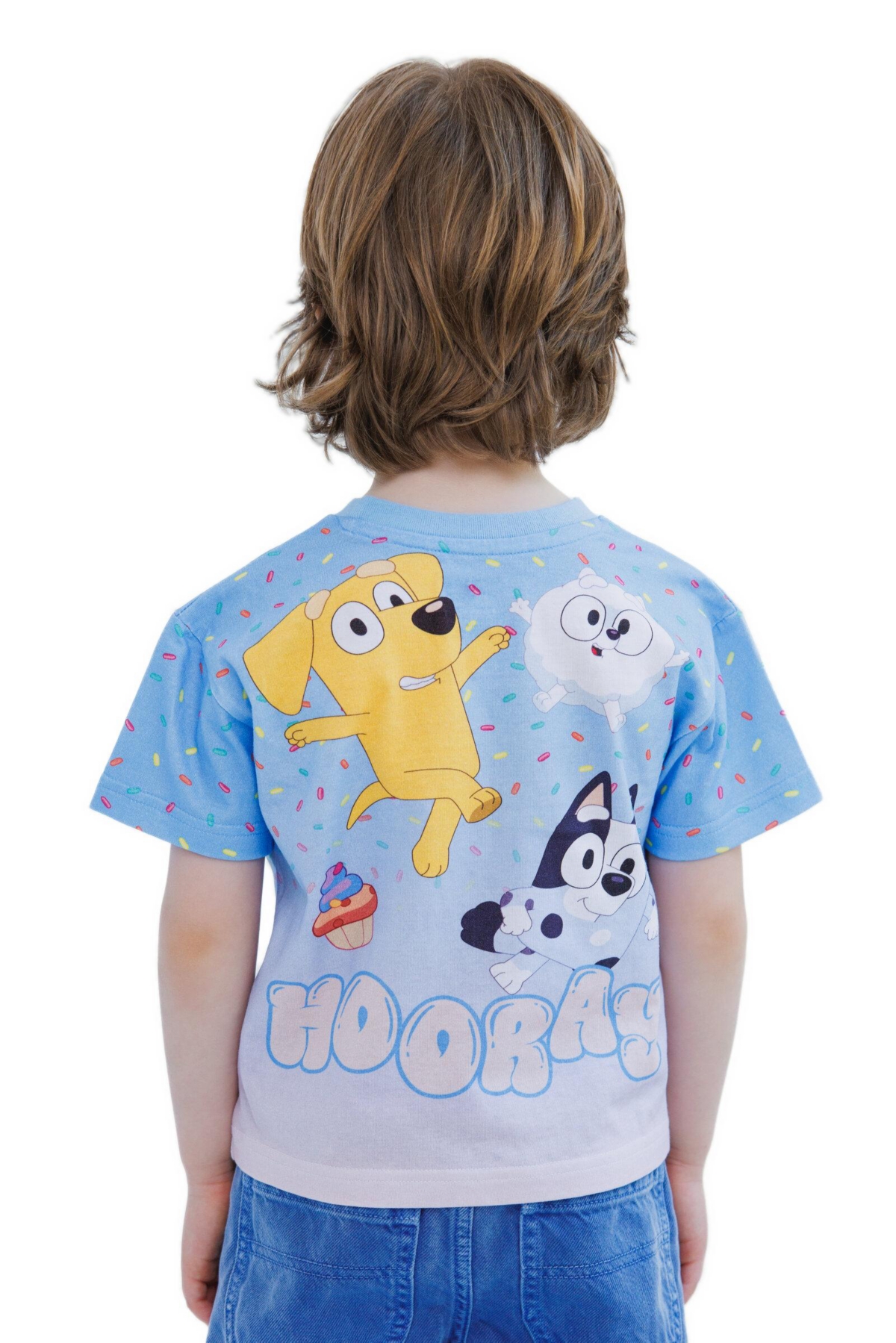 Bluey Boys' and Girls' Crewneck Short-Sleeve Sensory-Friendly T-Shirt