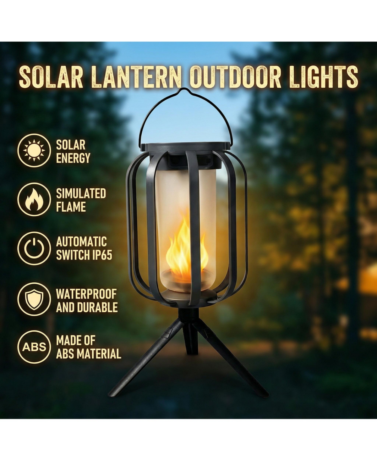 Cushry Solar Lanterns Outdoor Waterproof Hanging Solar Lantern Flickering Flame Solar Lights for Garden Patio Yard Decor ( Pieces