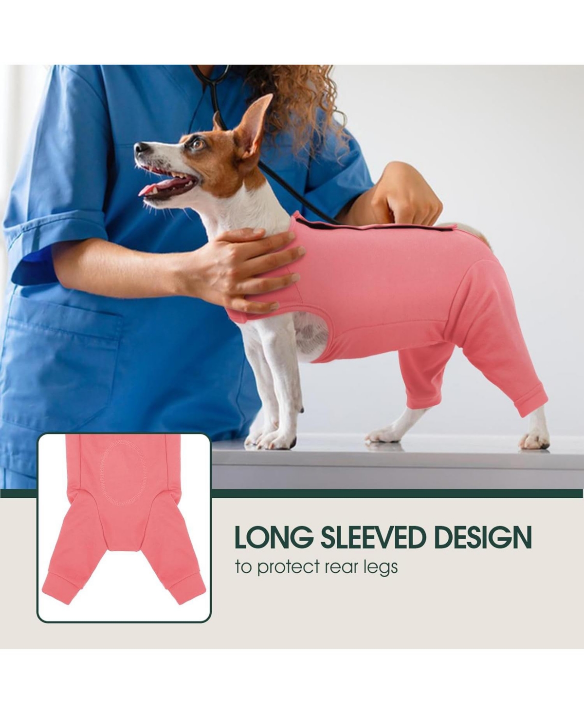 Rear Leg Recovery Onesie Surgical Suit for Dogs, Post-Surgery Wound Protection and Licking Prevention