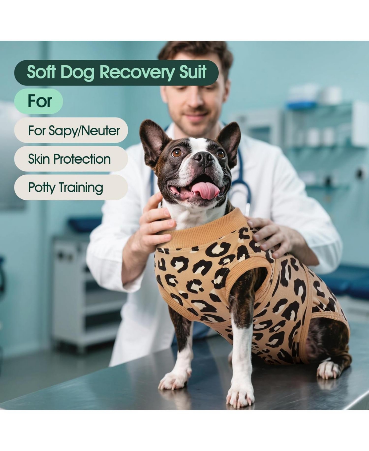 Post-Surgery Recovery Bodysuit for Dogs, Cone Alternative Protective Onesie for Wound and Incision Care