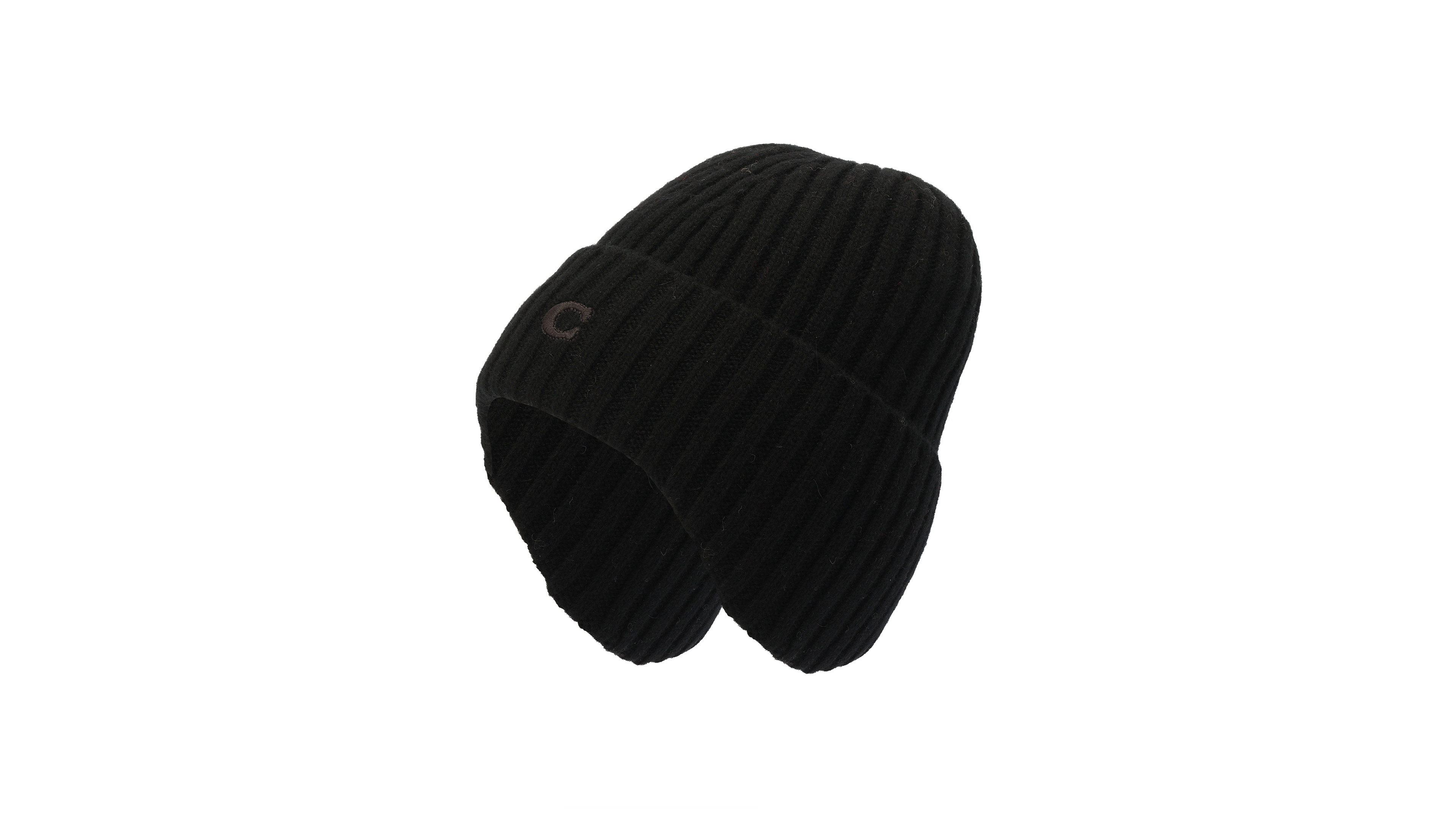 Coach Cashmere Ribbed Beanie