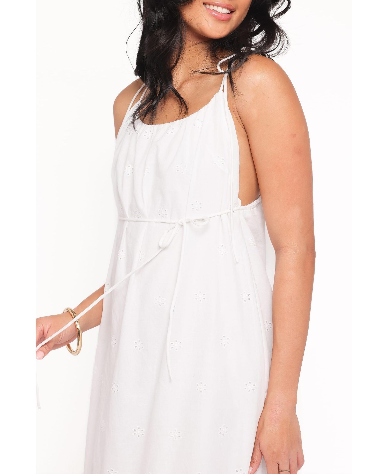 Women's Sharlice Eyelet Scoop Neck Sleeveless Maxi Dress
