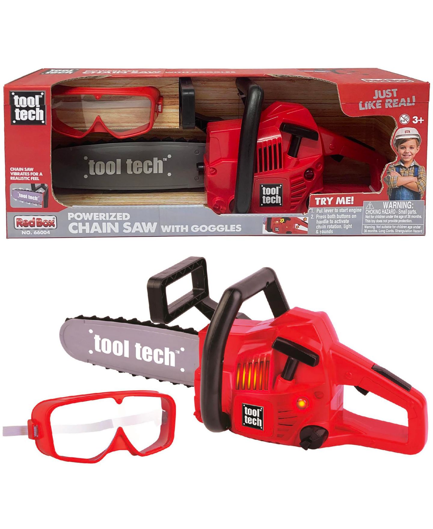 Детские игрушки Red Box Tool Tech Vibrating-Lighted Toy Chainsaw, 2-Piece, Ages 3+ — фото 7
