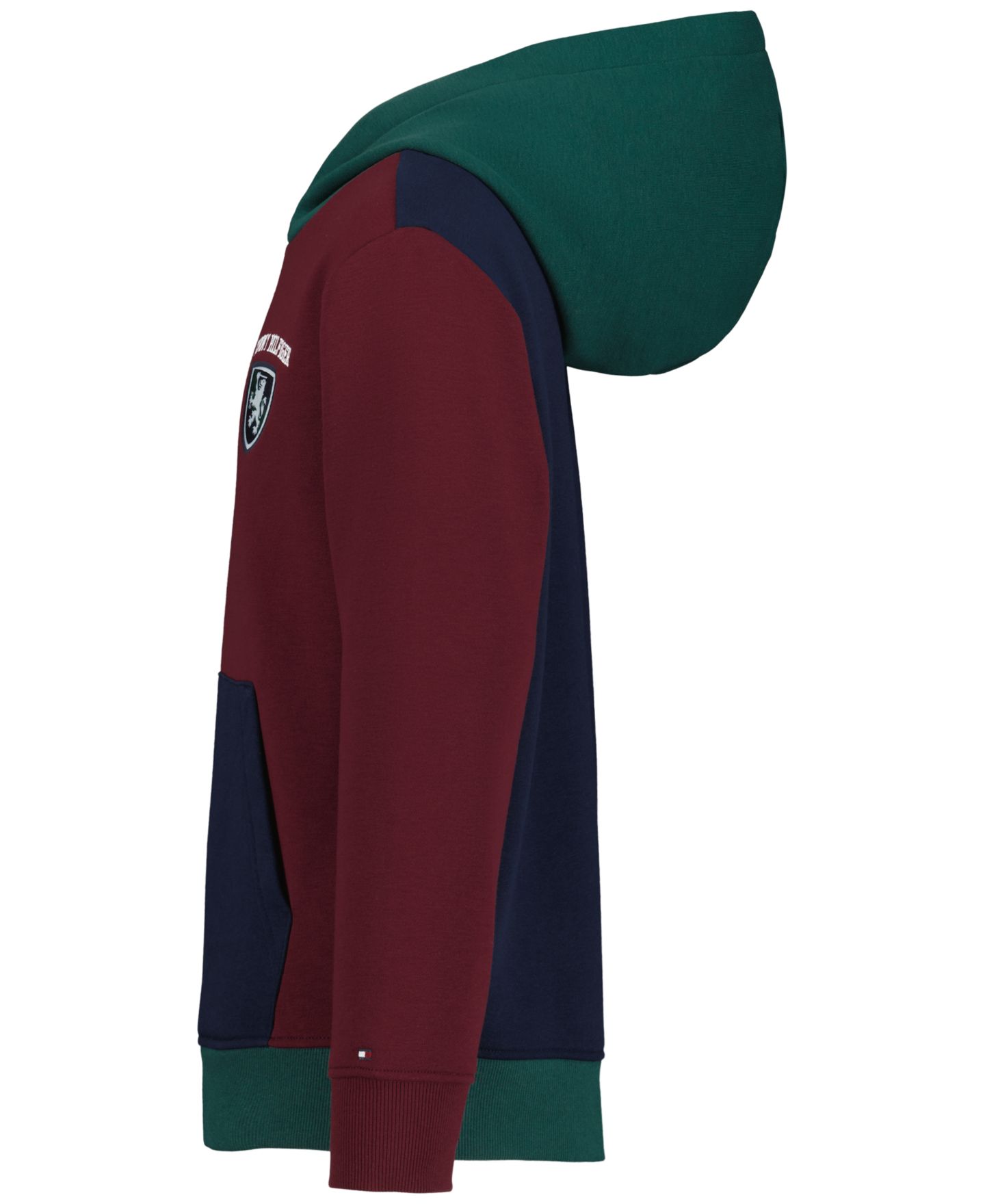 Худи Tommy Hilfiger Griffin Badge Colorblock Kangaroo Pocket Pullover для мальчиков, цвет: June Bug — фото 8