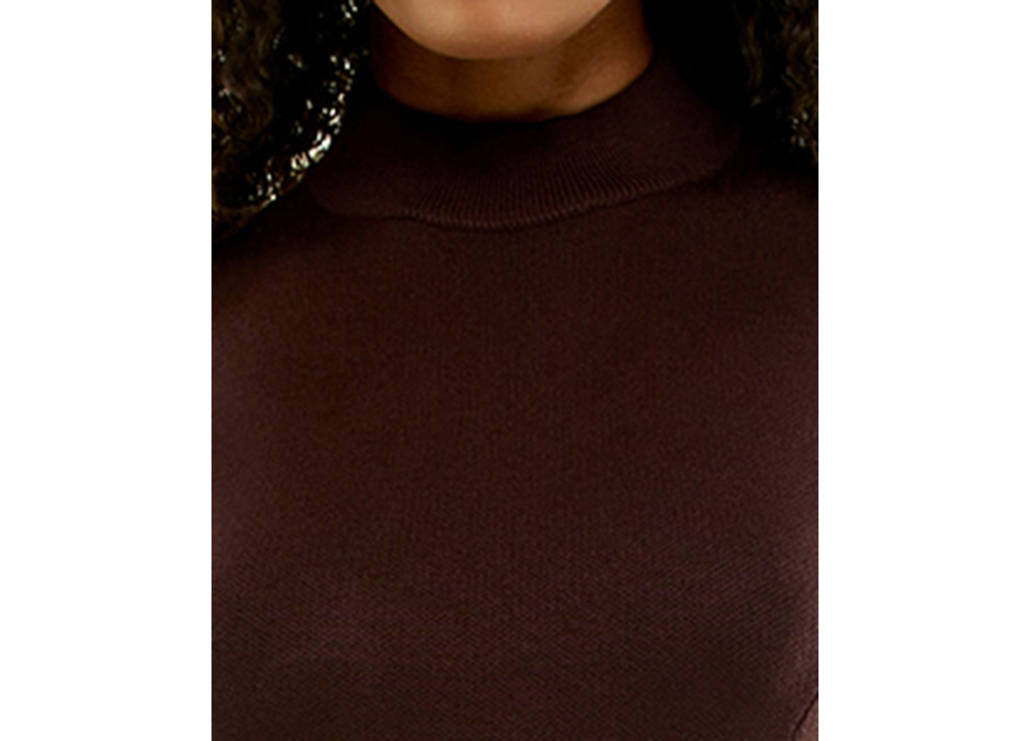 Juniors' Fitted Mock Neck Faux-Fur Hem Sweater Dress