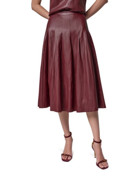 Женская юбка Donna Karan New York Pleated A-Line High-Waisted, цвет: Чёрный вишнёвый