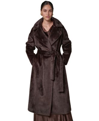 Women's Faux Fur Belted Coat