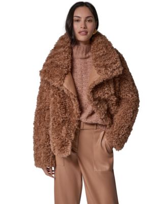 Women's Faux Fur Mock Neck Jacket